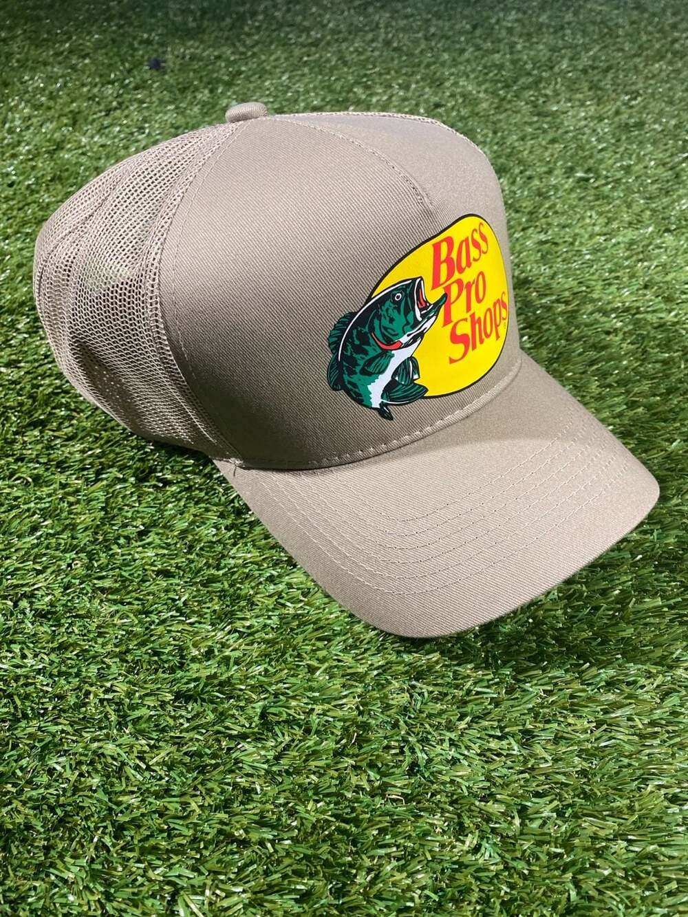 Bass Pro Shops Trucker Hat Snapback Cap Tan